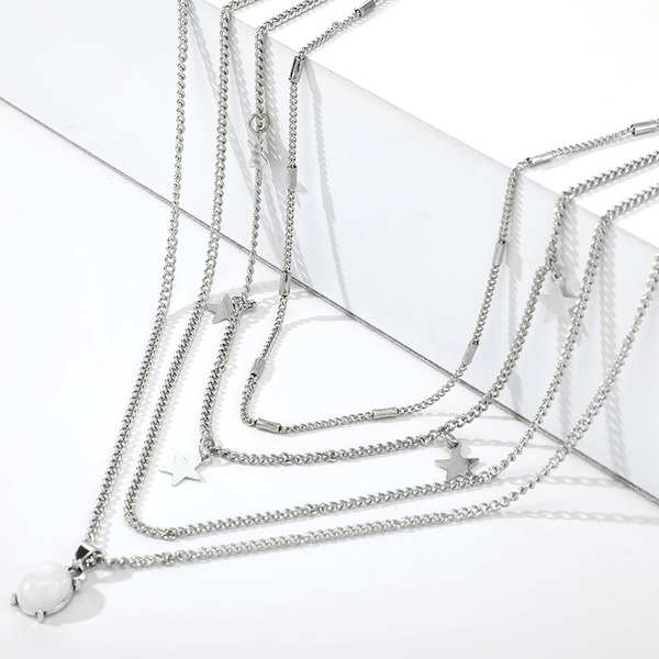 Bulk Jewelry Wholesale silver alloy Pentagram jewelry chain necklace JDC-NE-C006 Wholesale factory from China YIWU China