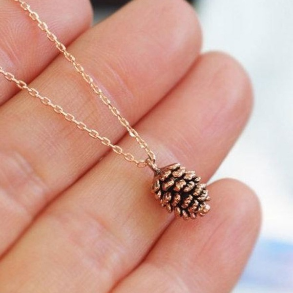 Bulk Jewelry Wholesale silver alloy pine plant specimen necklace JDC-NE-D634 Wholesale factory from China YIWU China