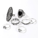 Bulk Jewelry Wholesale silver alloy set black gem wave leaf ring 7-piece set JDC-RS-C199 Wholesale factory from China YIWU China