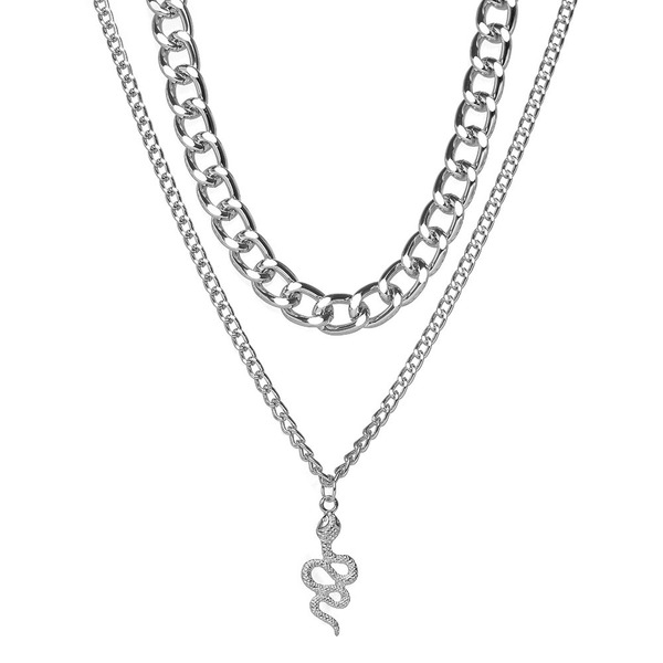 Bulk Jewelry Wholesale silver alloy Snake Pendant Necklace JDC-NE-F302 Wholesale factory from China YIWU China