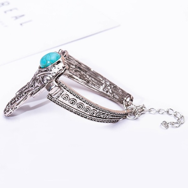 Bulk Jewelry Wholesale silver alloy Turquoise elephant Bracelet JDC-BT-D534 Wholesale factory from China YIWU China