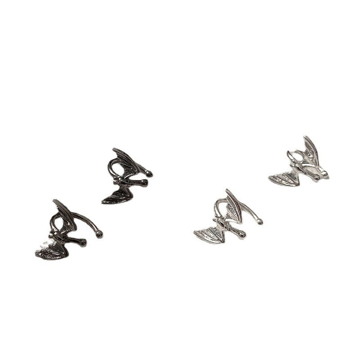 Wholesale silver bat copper ear clip JDC-ES-ChiH017 Earrings 池豪 Wholesale Jewelry JoyasDeChina Joyas De China