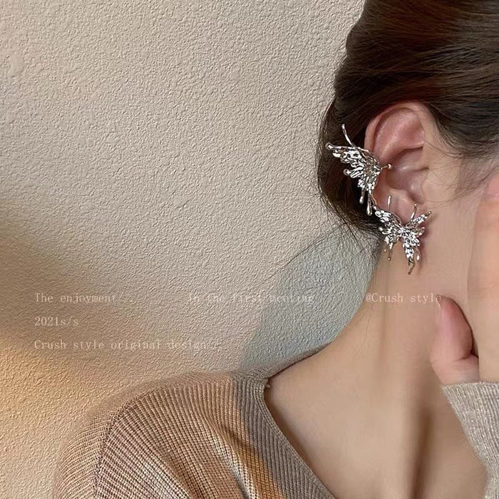 Wholesale silver butterfly stud earrings alloy set JDC-ES-ChiH002 Earrings 池豪 Wholesale Jewelry JoyasDeChina Joyas De China