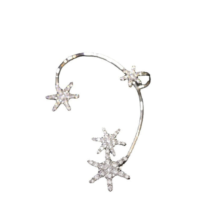Wholesale silver diamond-encrusted snowflake alloy earhooks JDC-ES-ChiH007 Earrings 池豪 Wholesale Jewelry JoyasDeChina Joyas De China
