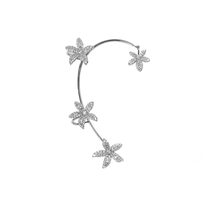 Wholesale silver diamond-set flower alloy ear clips JDC-ES-ChiH005 Earrings 池豪 Wholesale Jewelry JoyasDeChina Joyas De China