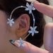 Wholesale silver diamond-set flower alloy ear clips JDC-ES-ChiH005 Earrings 池豪 Wholesale Jewelry JoyasDeChina Joyas De China