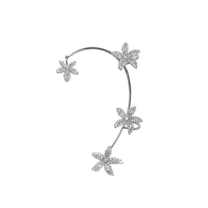 Wholesale silver diamond-set flower alloy ear clips JDC-ES-ChiH005 Earrings 池豪 Wholesale Jewelry JoyasDeChina Joyas De China