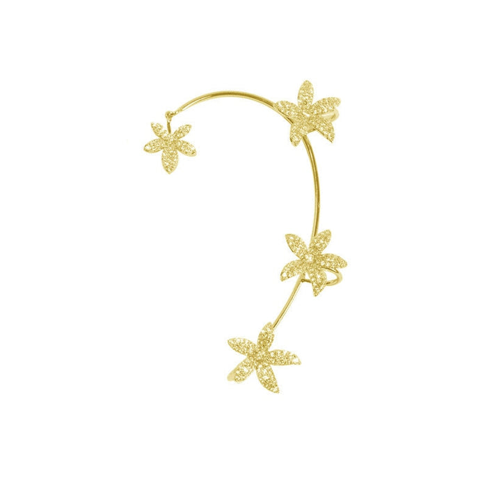 Wholesale silver diamond-set flower alloy ear clips JDC-ES-ChiH005 Earrings 池豪 Golden left ear Wholesale Jewelry JoyasDeChina Joyas De China