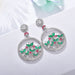 Wholesale Silver Needle Copper Colored Zircon Earrings JDC-ES-XuF118 Earrings 旭帆 Wholesale Jewelry JoyasDeChina Joyas De China