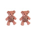 Wholesale Silver Needle Rhinestone Flocking Bear Fabric Earrings JDC-ES-BY189 Earrings 宝钰 Wholesale Jewelry JoyasDeChina Joyas De China