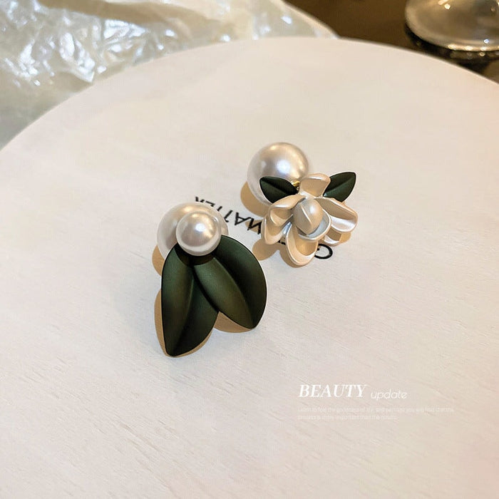 Wholesale Silver Post Asymmetric Pearl Alloy Rhinestone Earrings JDC-ES-BY175 Earrings 宝钰 Wholesale Jewelry JoyasDeChina Joyas De China