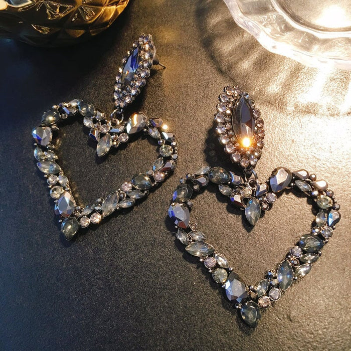 Wholesale Silver Rhinestone Steel Pin Earrings JDC-ES-ZhanS001 Earrings 瞻盛 Wholesale Jewelry JoyasDeChina Joyas De China