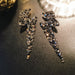Wholesale Silver Rhinestone Steel Pin Earrings JDC-ES-ZhanS001 Earrings 瞻盛 E1396-black steel needle Wholesale Jewelry JoyasDeChina Joyas De China