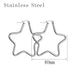 Wholesale Silver Stainless Steel Heart Earrings JDC-ES-RXSFL006 Earrings 尚芙乐 Pentagram 40mm / pair Wholesale Jewelry JoyasDeChina Joyas De China