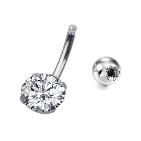 Wholesale silver stainless steel navel piercing jewelry MOQ≥2 JDC-NV-Chengy002 Piercings 辰亚 Wholesale Jewelry JoyasDeChina Joyas De China