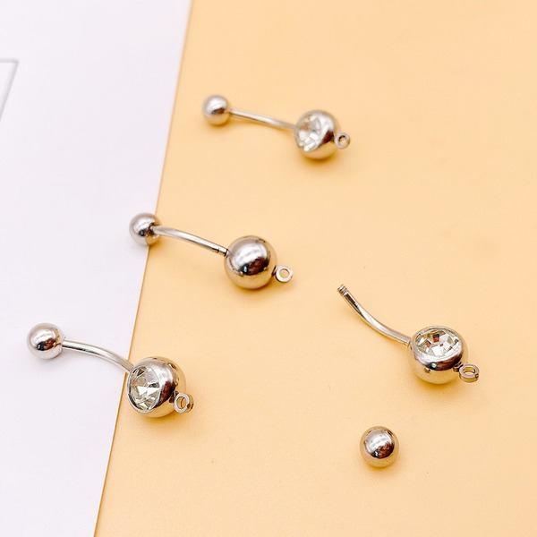 Wholesale silver stainless steel navel piercing jewelry MOQ≥2 JDC-NV-Chengy004 Piercings 辰亚 Wholesale Jewelry JoyasDeChina Joyas De China