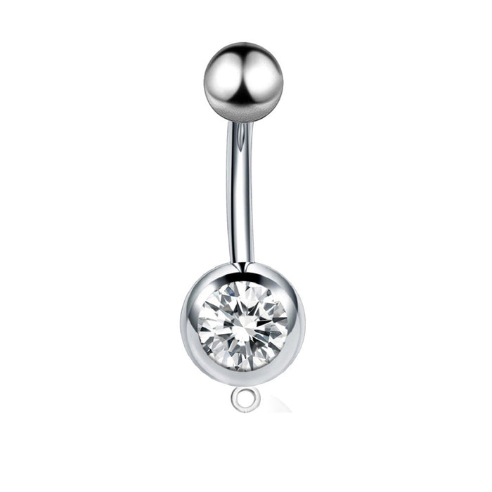 Wholesale silver stainless steel navel piercing jewelry MOQ≥2 JDC-NV-Chengy004 Piercings 辰亚 JE0252A(moq2) Wholesale Jewelry JoyasDeChina Joyas De China