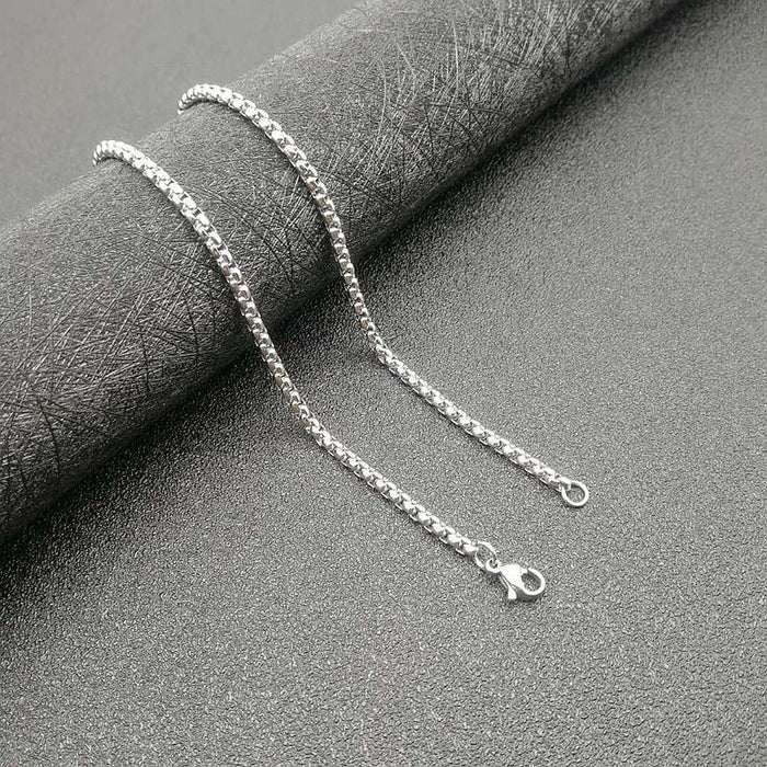 Wholesale silver stainless steel necklace JDC-NE-FY042 Necklaces 福友 Steel 3mm*61cm twist chain Wholesale Jewelry JoyasDeChina Joyas De China