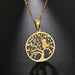 Wholesale silver Stainless Steel Tree of Life Necklace JDC-NE-RXSFL006 Necklaces JoyasDeChina H gold Wholesale Jewelry JoyasDeChina Joyas De China