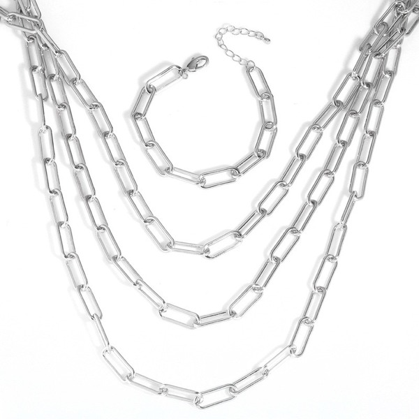 Bulk Jewelry Wholesale silver titanium Cuban Necklaces JDC-NE-AS258 Wholesale factory from China YIWU China