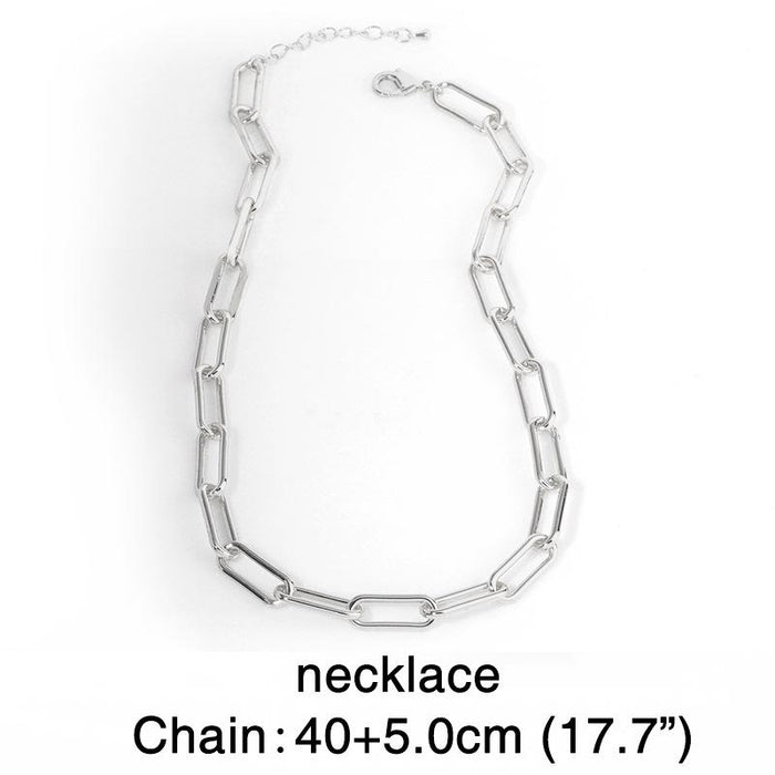 Bulk Jewelry Wholesale silver titanium Cuban Necklaces JDC-NE-AS258 Wholesale factory from China YIWU China