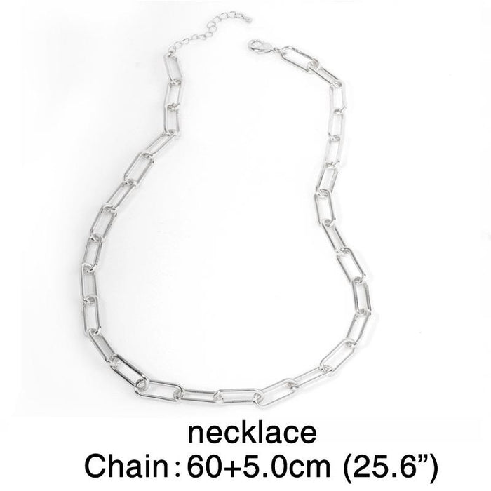 Bulk Jewelry Wholesale silver titanium Cuban Necklaces JDC-NE-AS258 Wholesale factory from China YIWU China