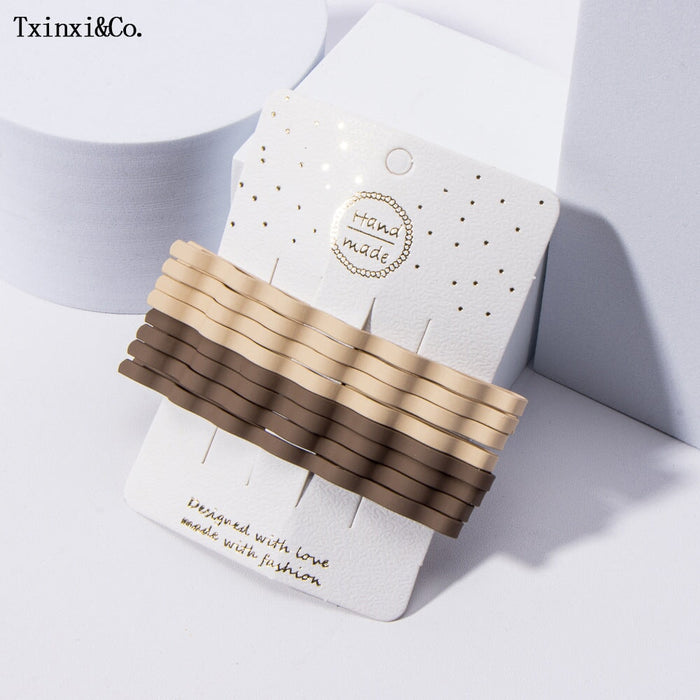 Wholesale simple candy color wavy hair clips JDC-HC-XinX001 Hair Clips 心喜 coffe Wholesale Jewelry JoyasDeChina Joyas De China