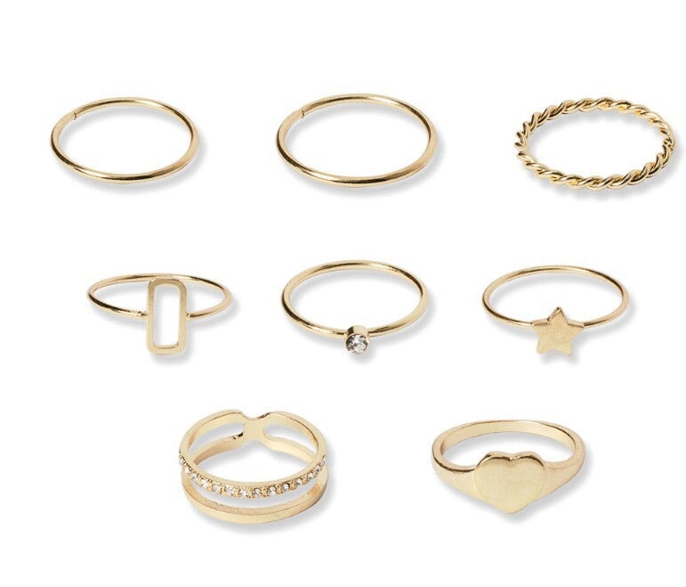 Wholesale Simple Love Star Alloy Ring Set JDC-RS-RL044 Rings 瑞列 Wholesale Jewelry JoyasDeChina Joyas De China