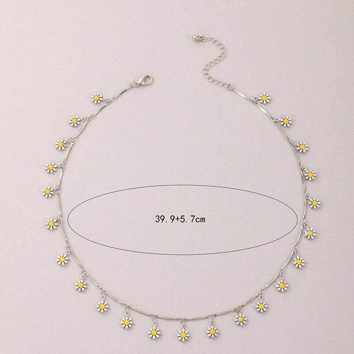 Wholesale simple popular Daisy Oil Drop Necklaces JDC-NE-C240 Necklaces 陌茗 Wholesale Jewelry JoyasDeChina Joyas De China