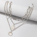 Wholesale simple punk thick chain multilayer silver wafer Necklace JDC-NE-C237 necklaces 陌茗 Wholesale Jewelry JoyasDeChina Joyas De China
