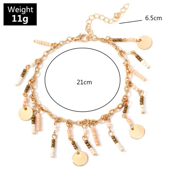 Bulk Jewelry Wholesale simple round piece multi-colored beaded beaded chain  	JDC-AS-e032 Wholesale factory from China YIWU China