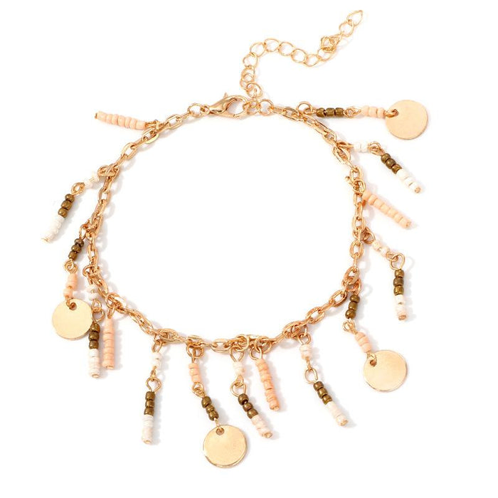 Bulk Jewelry Wholesale simple round piece multi-colored beaded beaded chain  	JDC-AS-e032 Wholesale factory from China YIWU China