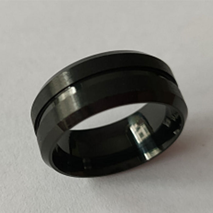 Wholesale Simple Stainless Steel Glossy Rings JDC-RS-WN102 Rings 薇妮 BXG001 black NO.6 Wholesale Jewelry JoyasDeChina Joyas De China