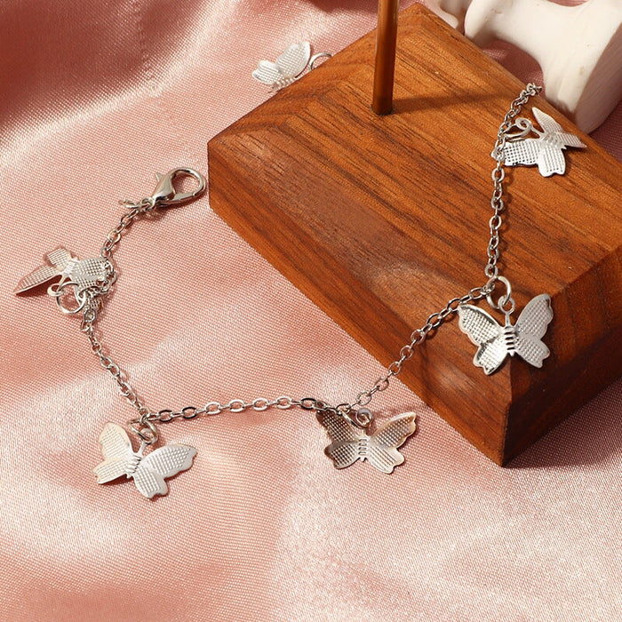 Wholesale single layer butterfly alloy bracelet JDC-BT-NZ038 Bracelet 奈珠 BZ1175baik Wholesale Jewelry JoyasDeChina Joyas De China