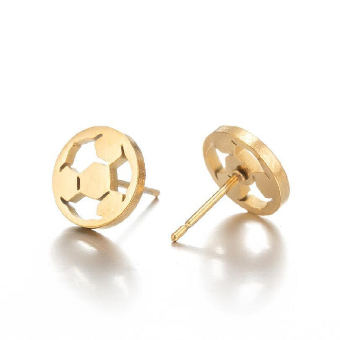 Wholesale skates sports soccer basketball stainless steel earrings MOQ≥2 JDC-ES-MOSHU001 Earrings 舒莫 410 gold Wholesale Jewelry JoyasDeChina Joyas De China