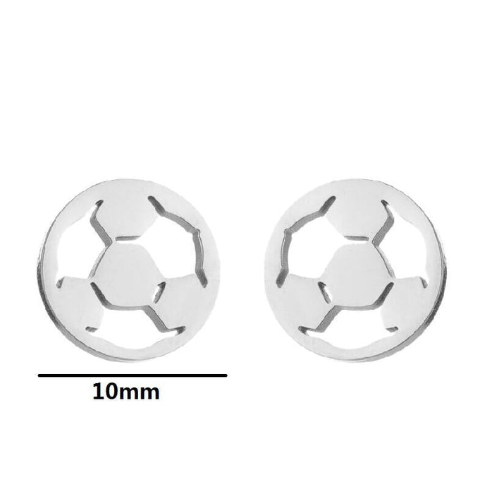 Wholesale skates sports soccer basketball stainless steel earrings MOQ≥2 JDC-ES-MOSHU001 Earrings 舒莫 410 steel color Wholesale Jewelry JoyasDeChina Joyas De China
