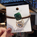 Wholesale skeleton crystal hair cord JDC-HS-DR002 Hair Scrunchies 蒂锐 green Wholesale Jewelry JoyasDeChina Joyas De China