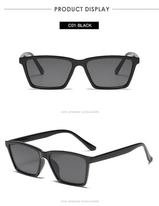 Wholesale small box square sunglasses JDC-SG-BaiL007 Sun Glasses 佰銮 C01 bright black Wholesale Jewelry JoyasDeChina Joyas De China