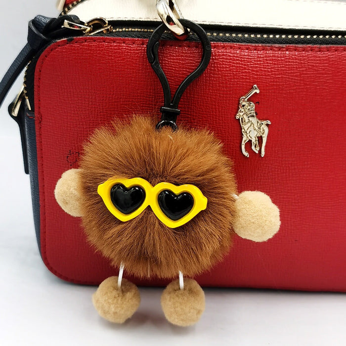 Wholesale small briquette imitation card rabbit hair keychain JDC-KC-QiShi009 Keychains 奇释 Wholesale Jewelry JoyasDeChina Joyas De China