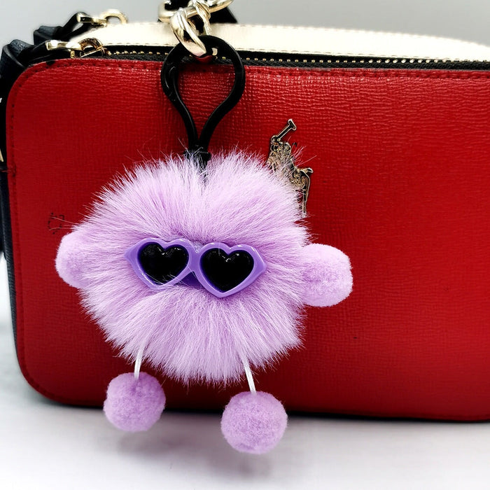 Wholesale small briquette imitation card rabbit hair keychain JDC-KC-QiShi009 Keychains 奇释 Wholesale Jewelry JoyasDeChina Joyas De China