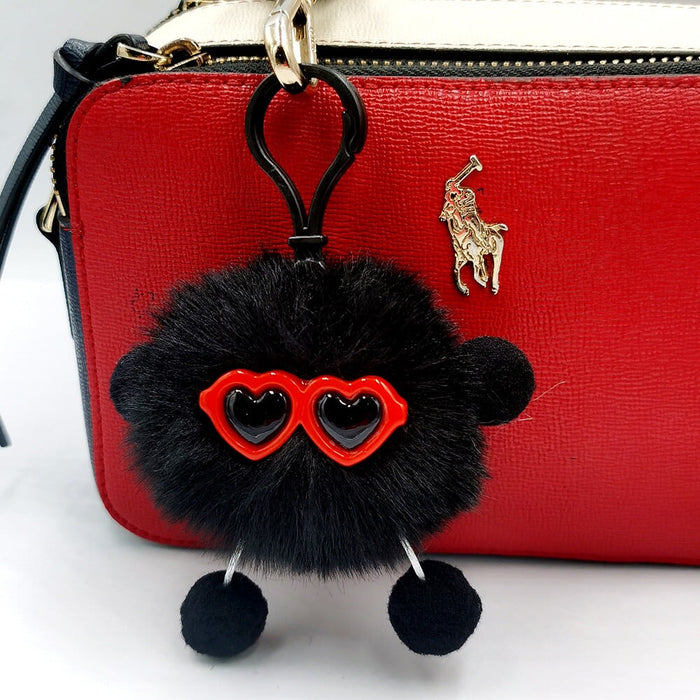 Wholesale small briquette imitation card rabbit hair keychain JDC-KC-QiShi009 Keychains 奇释 black 7cm Wholesale Jewelry JoyasDeChina Joyas De China