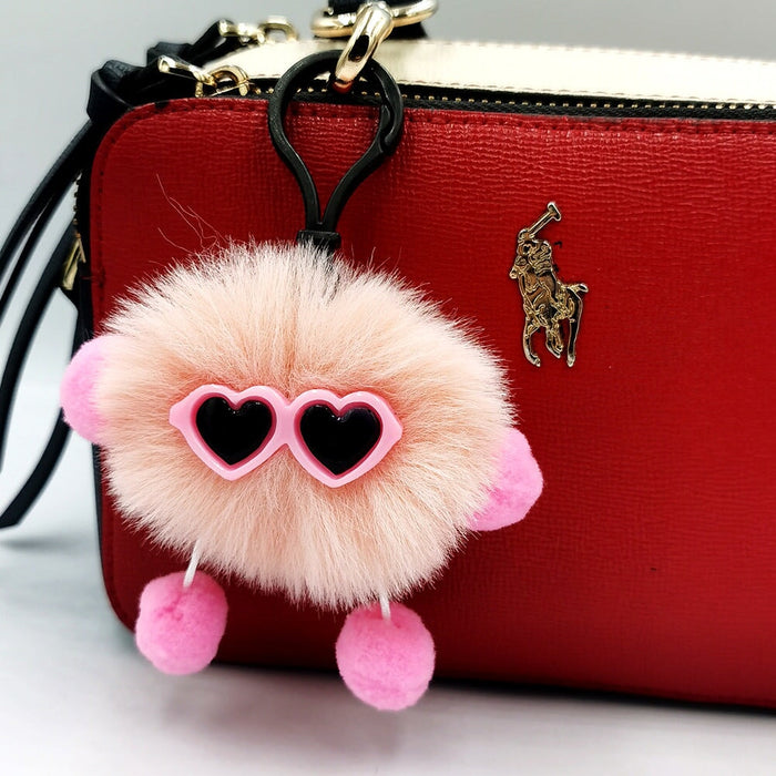 Wholesale small briquette imitation card rabbit hair keychain JDC-KC-QiShi009 Keychains 奇释 Korean flour 7cm Wholesale Jewelry JoyasDeChina Joyas De China