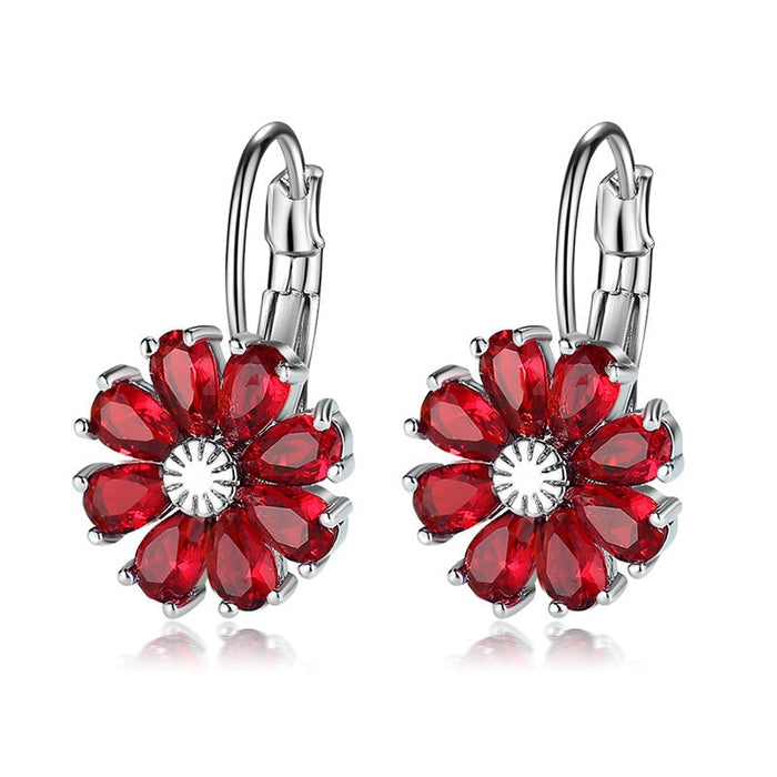 Wholesale small flower colorful zircon earrings MOQ≥2 JDC-ES-Kas001 Earrings 卡诗 Wholesale Jewelry JoyasDeChina Joyas De China