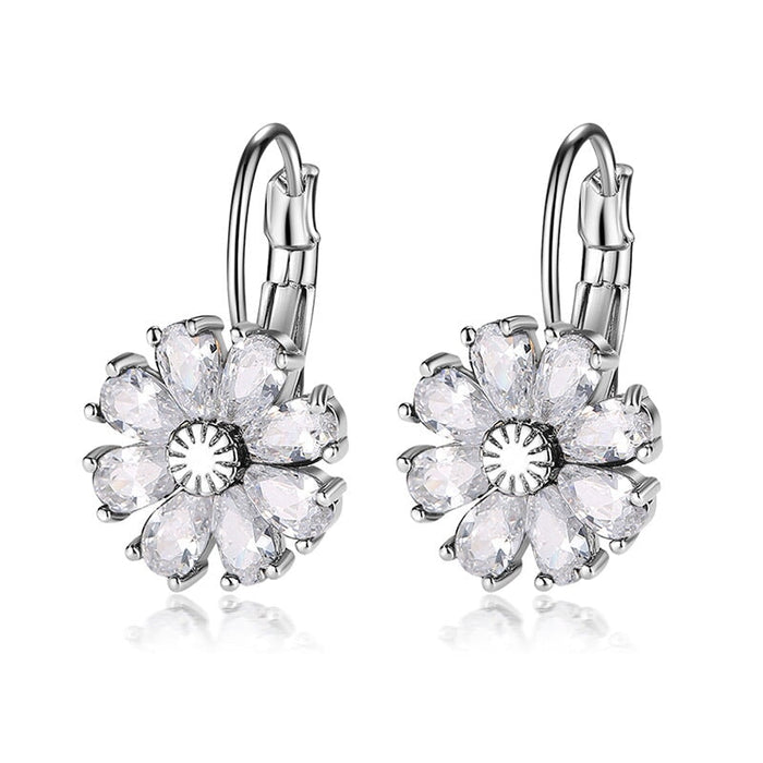 Wholesale small flower colorful zircon earrings MOQ≥2 JDC-ES-Kas001 Earrings 卡诗 Wholesale Jewelry JoyasDeChina Joyas De China