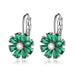 Wholesale small flower colorful zircon earrings MOQ≥2 JDC-ES-Kas001 Earrings 卡诗 Green MOQ2 Wholesale Jewelry JoyasDeChina Joyas De China