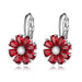 Wholesale small flower colorful zircon earrings MOQ≥2 JDC-ES-Kas001 Earrings 卡诗 Red MOQ2 Wholesale Jewelry JoyasDeChina Joyas De China