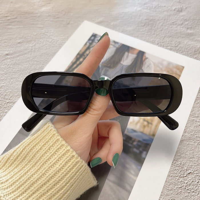 Wholesale small frame retro round sunglasses JDC-SG-JinF033 Sunglasses 季丰 BLACK GREY Wholesale Jewelry JoyasDeChina Joyas De China