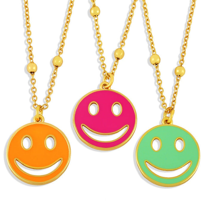 Wholesale smile expression hip hop punk neckchain JDC-NE-AS570 Necklaces 翱昇 Wholesale Jewelry JoyasDeChina Joyas De China
