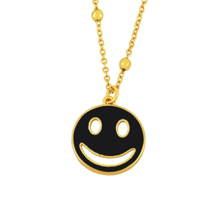 Wholesale smile expression hip hop punk neckchain JDC-NE-AS570 Necklaces 翱昇 black Wholesale Jewelry JoyasDeChina Joyas De China
