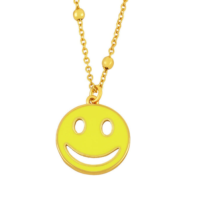Wholesale smile expression hip hop punk neckchain JDC-NE-AS570 Necklaces 翱昇 yellow Wholesale Jewelry JoyasDeChina Joyas De China